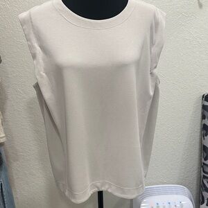 Athleta Sleeveless Beige Cap Sleeve Top XL